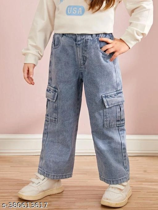 Denim Jeans for Girls (Blue, 3-4 Years)