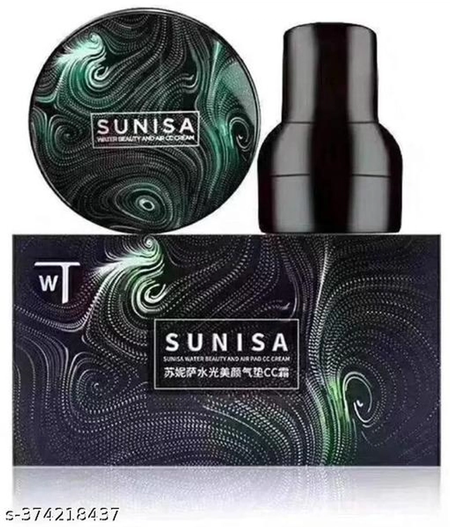 SUNISA Liquid Foundation with with Air Cushion Puff (Beige)