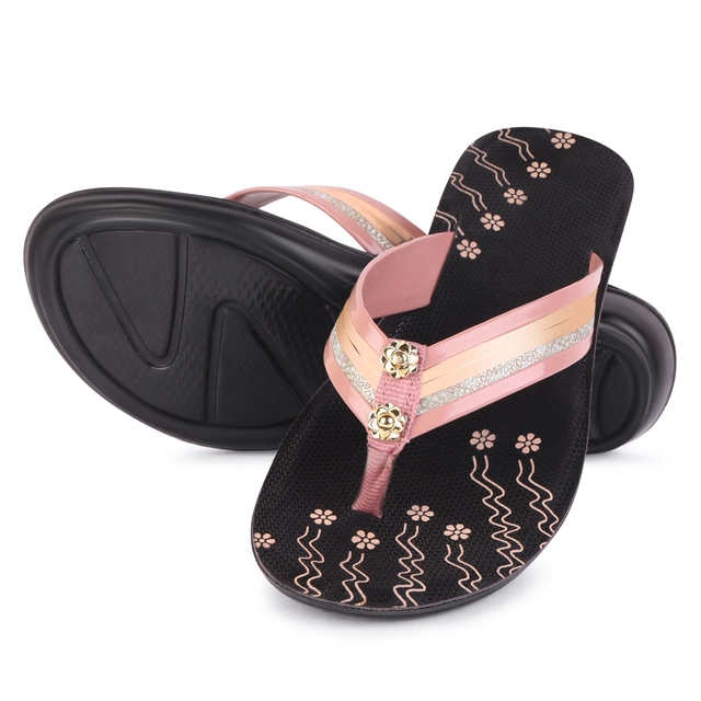 Flipflops for Women (Brown & Peach, 5)