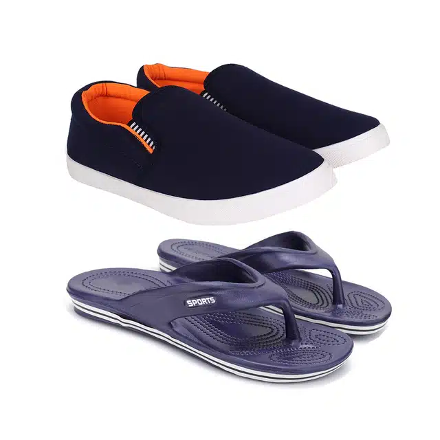 Combo of Casual Shoes & Flip Flops for Men (Pack of 2) (Multicolor, 7)