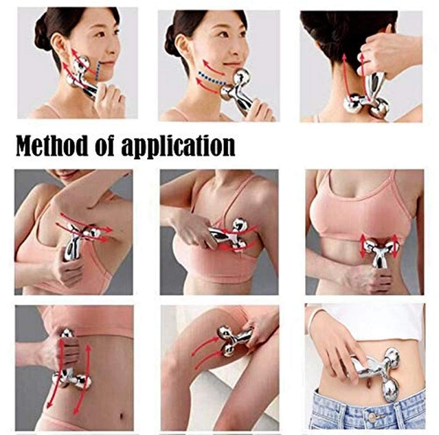 ABS Plastic Manual 360 Rotate 3D Massager (Silver)