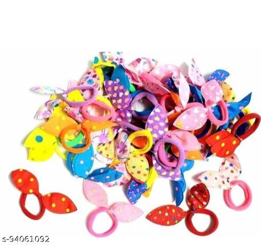 Rubber Hair Clips for Girls (Multicolor, Pack of 24)