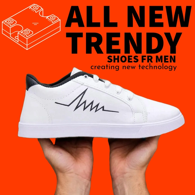 Casual Shoes for Men (White, 6)