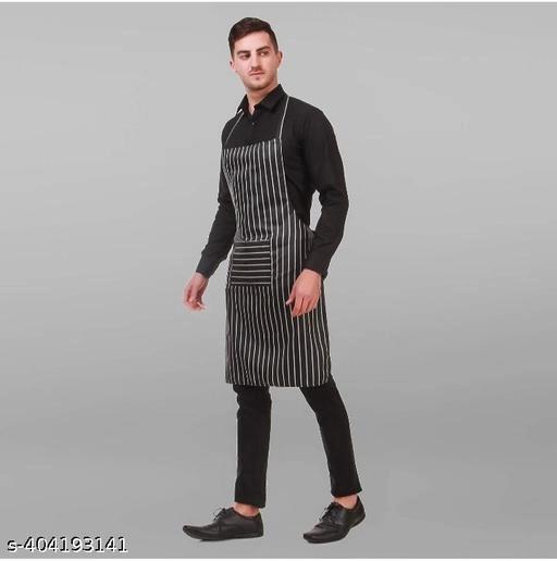 Cotton Apron for Men & Women (Black, Pack of 2)