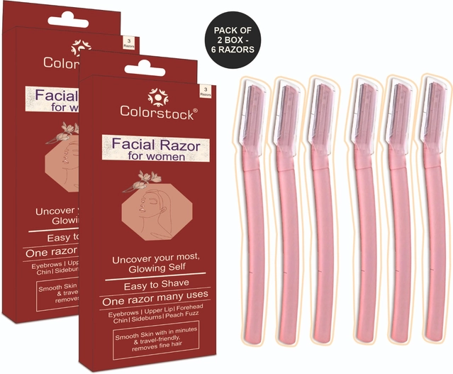 Plastic Face Razor for Women (Multicolor, Pack of 6)