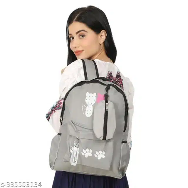 PU Backpack for Women (Grey)