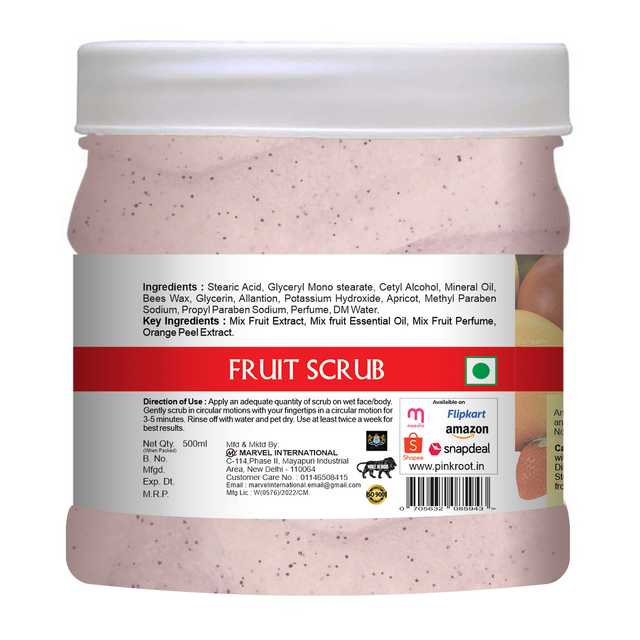 Pink Root Fruit Face Scrub (Pack Of 1, 500 ml) (MI-143)