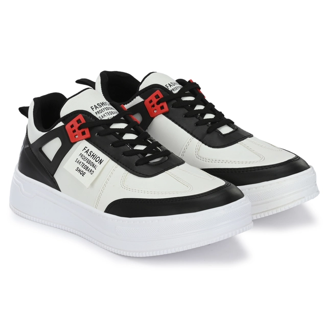 Casual Shoes for Men (White & Black, 6)