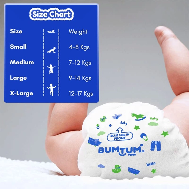 Bum Tum 72 Pcs Diaper Pants for Kids (M, Set of 1)