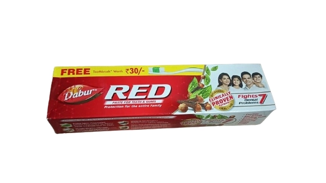 डाबर रेड टूथपेस्ट 200 g + फ्री टूथब्रश