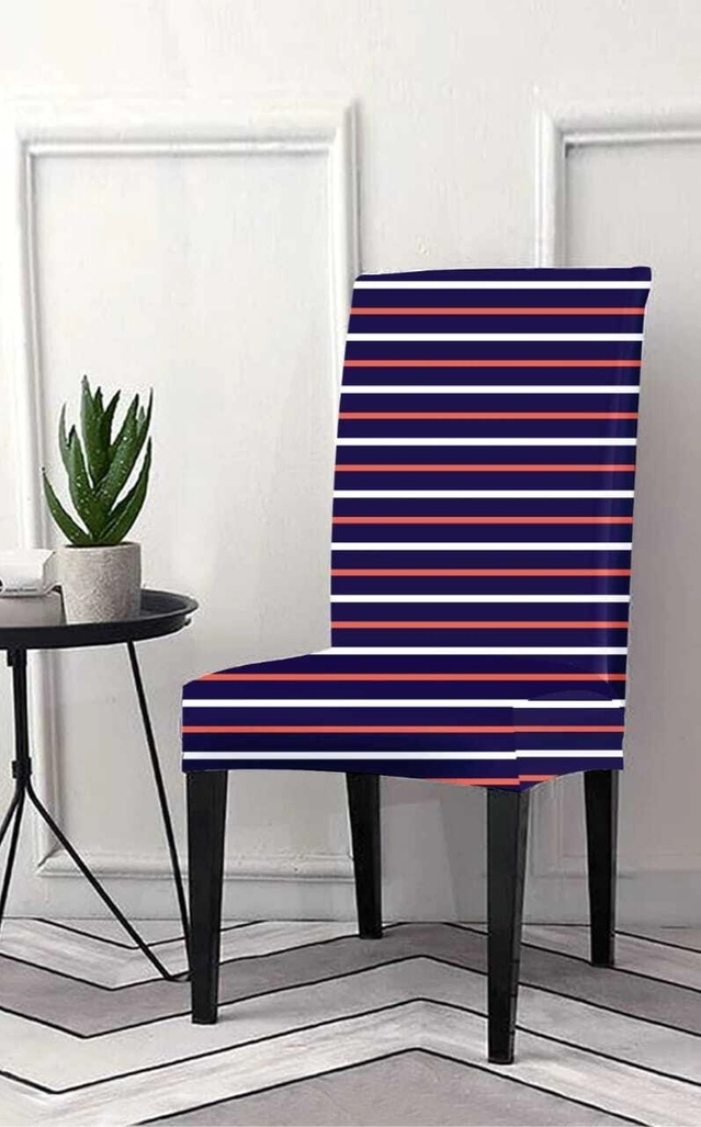 Polycotton Printed Chair Covers (Blue, 45x50 inches) (Pack of 2)