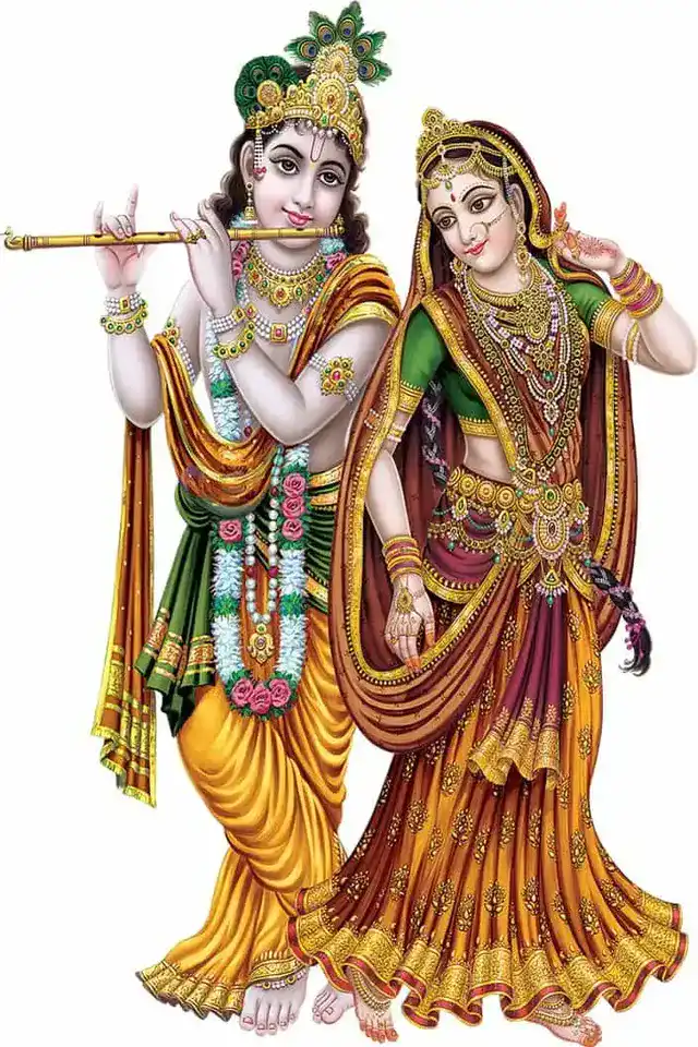 गॉड & गोड्स राधा कृष्णा मॉडर्न आर्ट 165 वॉल स्टीकर (40 x 60 x 0.1 Cm)