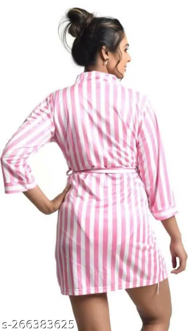 Bathrobe for Women (Pink, Free Size)