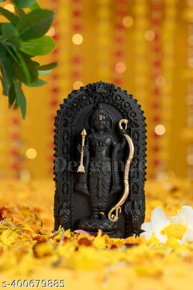 Poly Resin Ayodhya Ram Idol (Black)