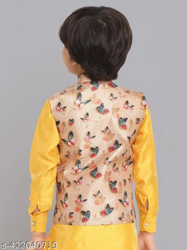 Art Silk Ethnic Jackets for Boys (Multicolor, 1-2 Years)