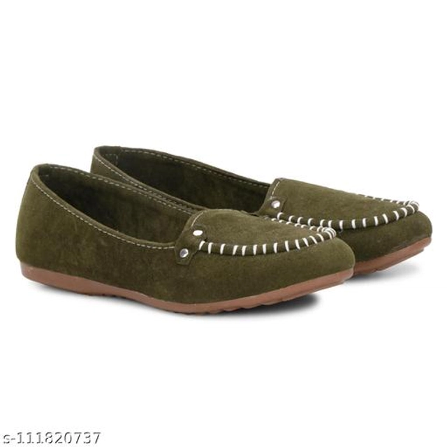 Loafers for Women (Olive, 3)