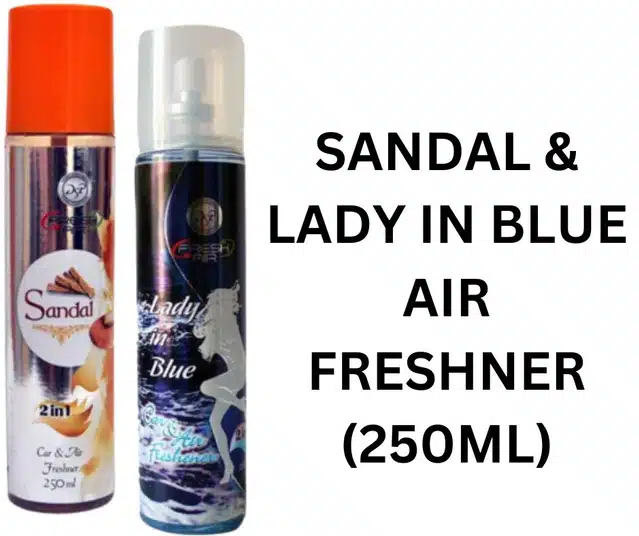 DSP Sandal with Lady In Blue 2 in 1 Car & Air Freshener (Pack of 2, 250 ml)