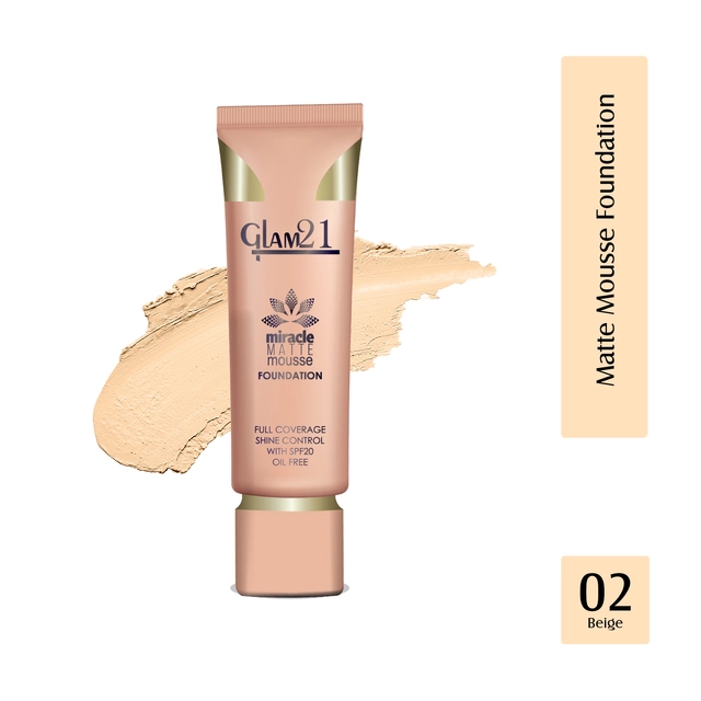 Glam21 Miracle Matte Mousse Foundation (Beige, 35 g)