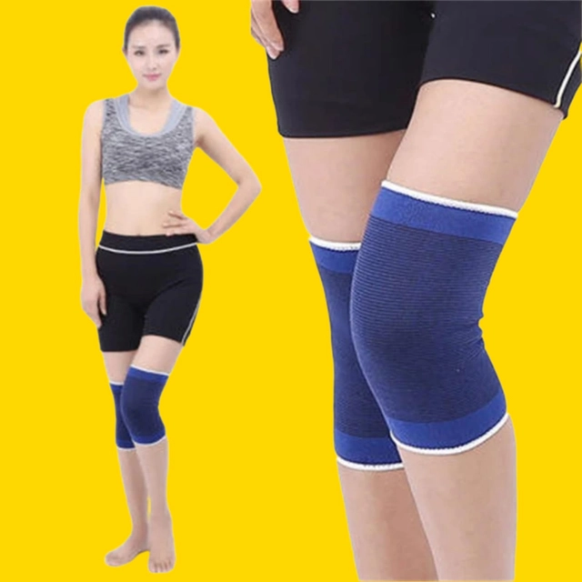 Polyester Solid Knee Sleeves for Women (Blue, Set of 1)