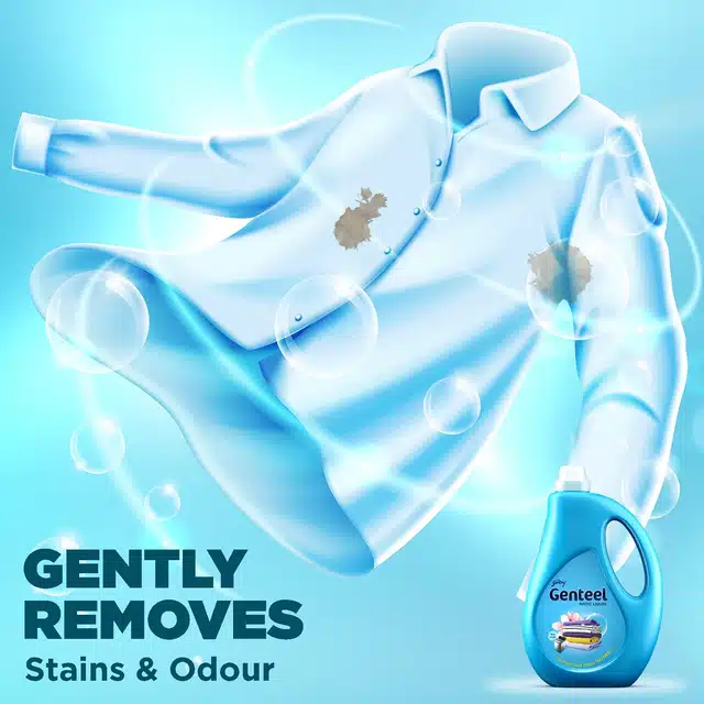 Godrej Genteel Matic Liquid Detergent For Top Load - 1 Kg (Bottle)+1 Kg (Refill)