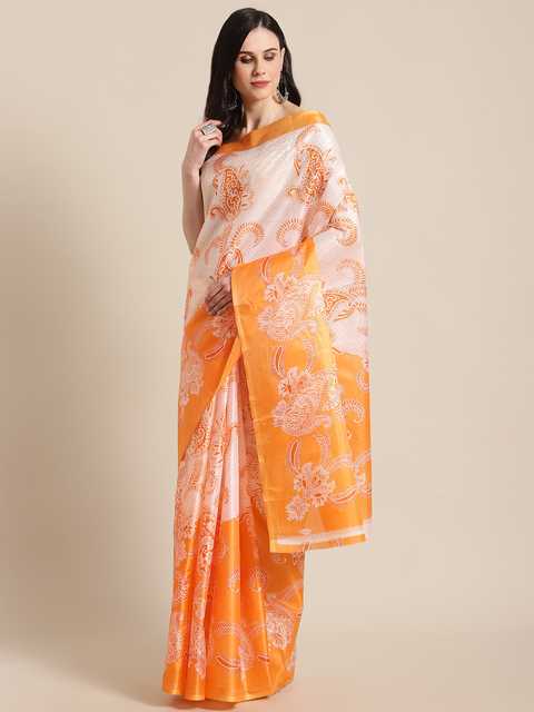 New Fancy Taffeta Silk Festive Sarees (Yellow) (S343)