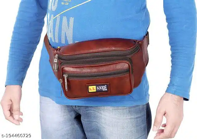 Faux Leather Waist Bag for Men & Women (Brown)