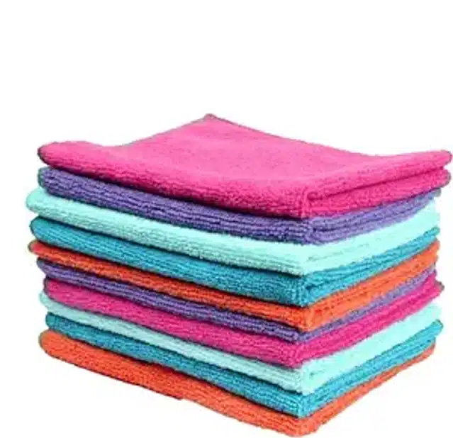 Microfiber Multipurpose Kitchen Napkins (Multicolor, Pack of 10)