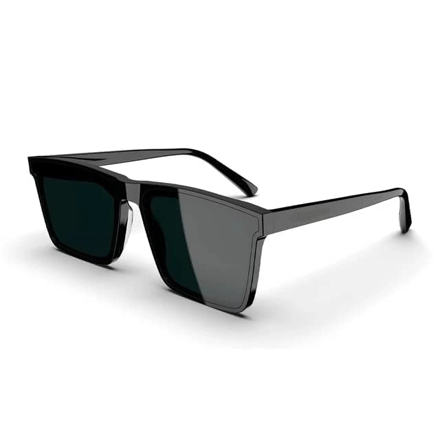 Plastic Retro Square UV Protection Sunglasses for Men & Women (Black)