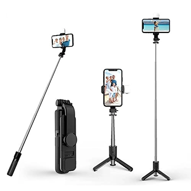 3 in 1 Selfie Stick, Tripod & Mobile Holder (Black)