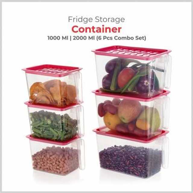 Kitchen Accessories Fridge Storage Container with Handle Fruit