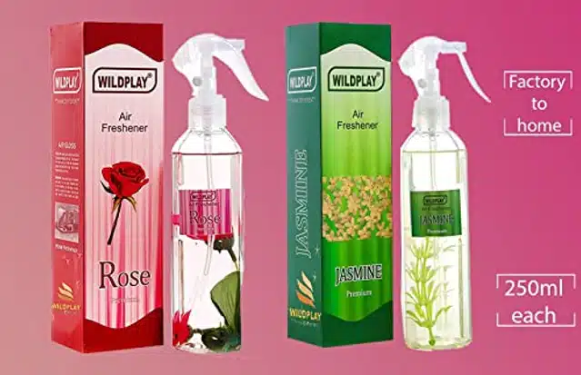 Wildplay Rose & Jasmine Room Air Freshener (Pack of 2, 250 ml)