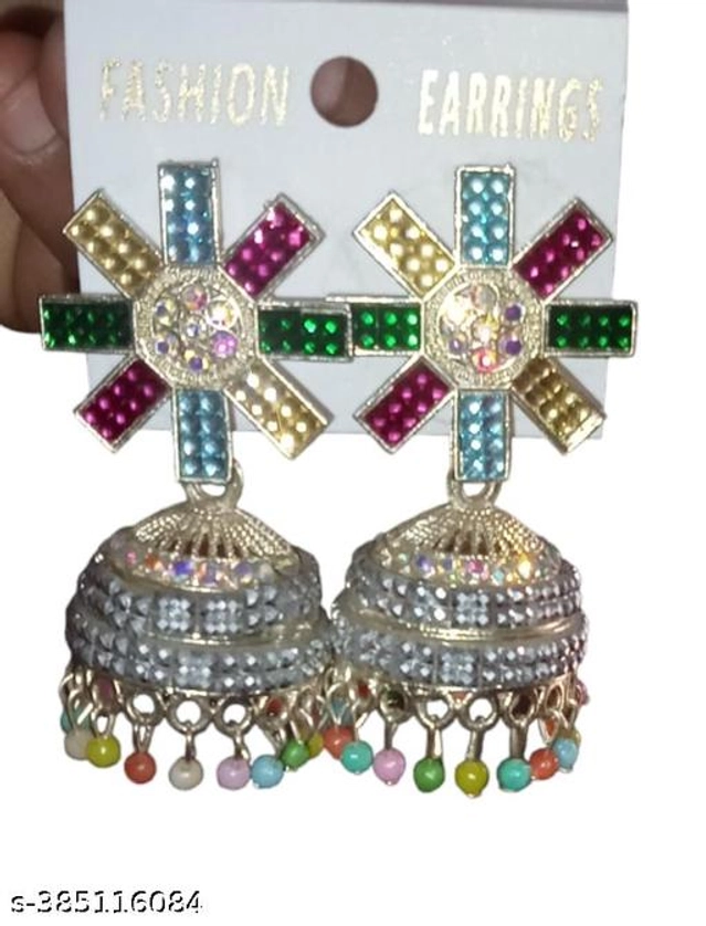 Alloy Earrings for Women (Multicolor, Set of 1)