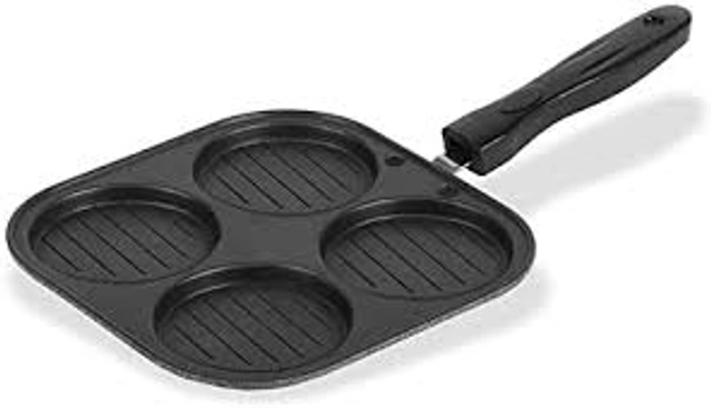 Aluminium 4 Section Appam Maker (Black)