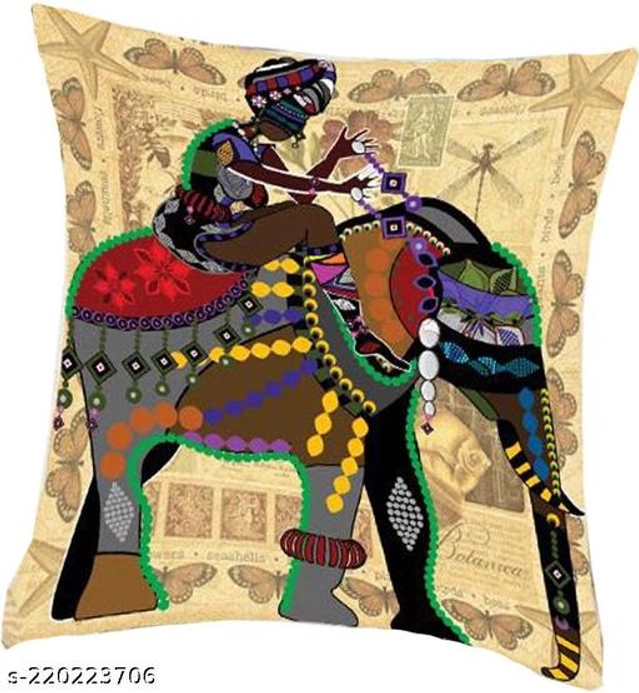 Jute Cushion Covers (Multicolor, 16x16 inches) (Pack of 5)