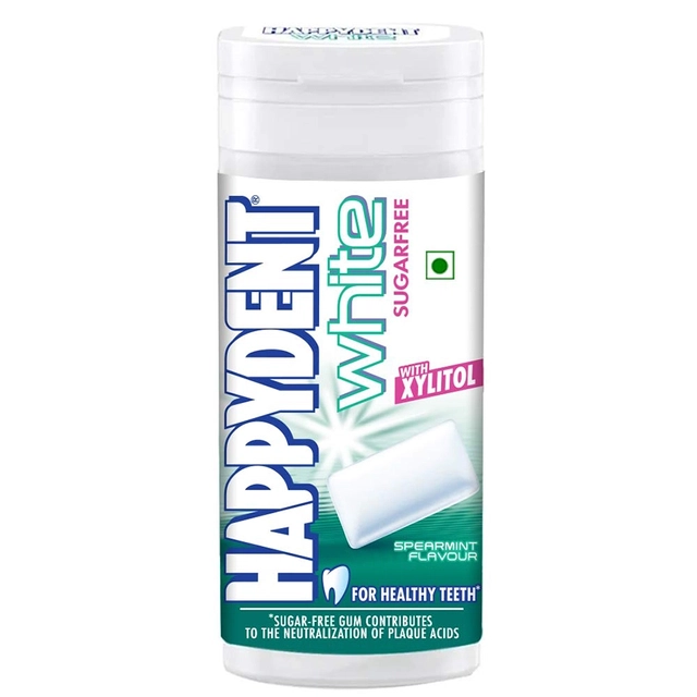 Happydent White Xylitol Sugarfree Spearmint Flavour Chewing Gum Pocket Bottle 24.2 g