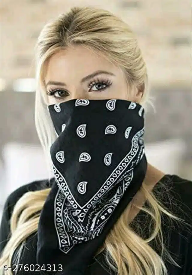 Cotton Bandana for Men & Women (Black)