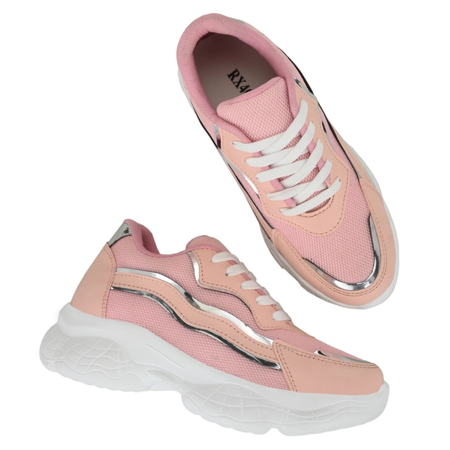 Sports Shoes for Women (Pink & White, 2)