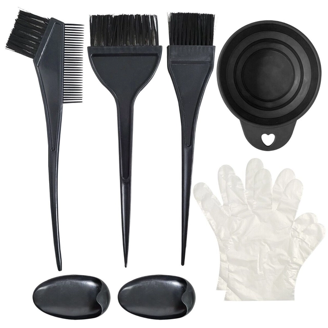 Combo of 3 Pcs Dye Brushes with Mixing Bowl for Hair Colour (Black, Set of 2)