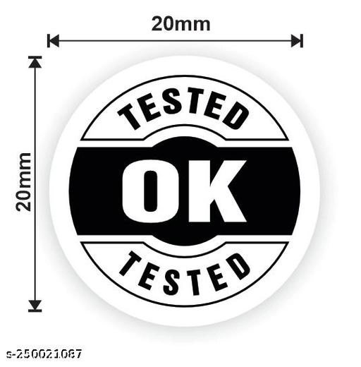 Ok Tested Stickers (Multicolor, 2x2 cm) (Pack of 500)