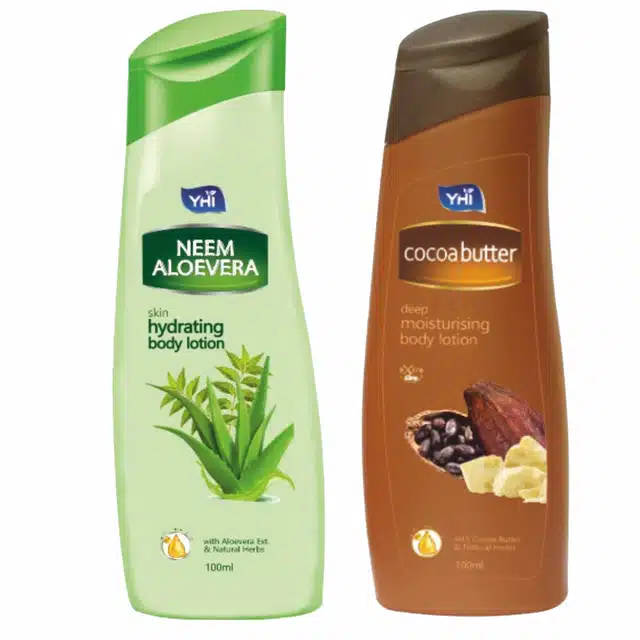 Neem Aloe Vera Skin Hydrating with Cocoa Butter Body Lotion (Pack of 2, 100 ml)