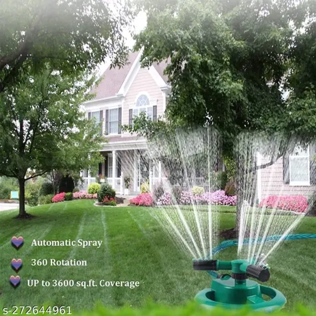 TAPIXAA Automatic 360° Rotating Adjustable Sprayer Lawn Sprinkler Large Area Coverage Water Sprinklers for Lawns and Gardens Irrigation System Water Saving Device (Pack of 1)