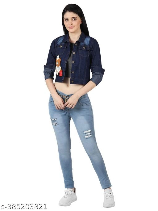 Denim Jacket for Women (Blue, S)