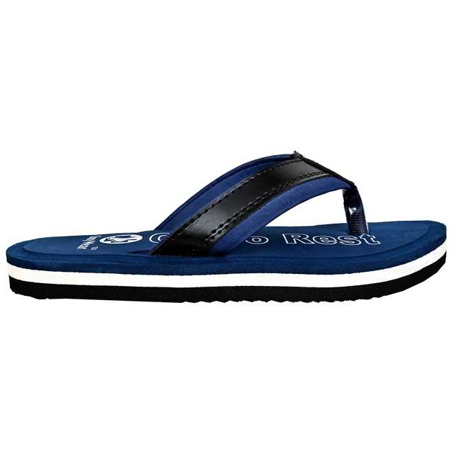Cozy Wear Rubber Casual Wear Slippers For Men (Blue, 9) (HF-90)