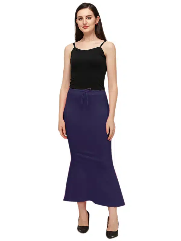 Saree Shapewear Petticoat for Women (Navy Blue, XL) (S-104)