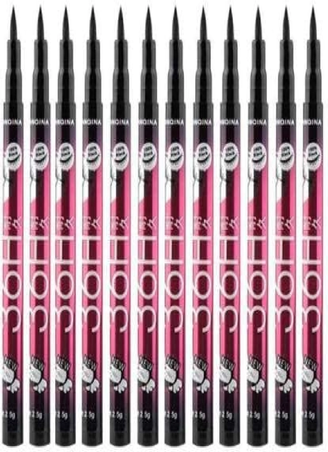 36H Waterproof Eyeliners (Black, Pack of 10)