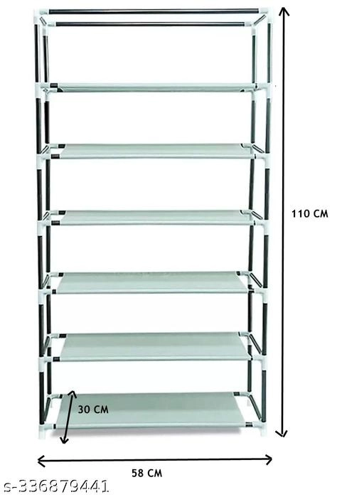 PVC 6 Layer Collapsible Multipurpose Rack (Black)