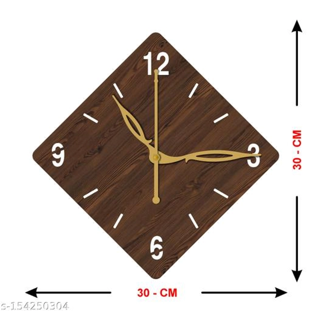 Wooden Wall Clock for Home (Brown)