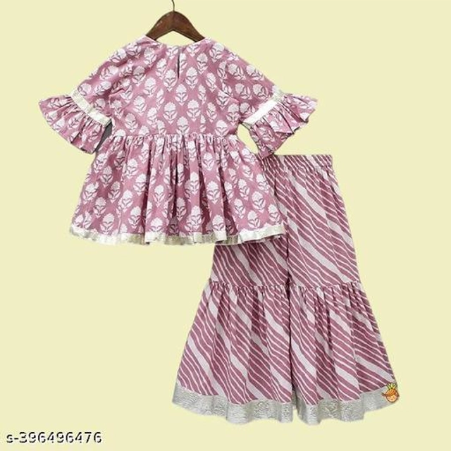 Rayon Sharara Set for Girls (Purple, 2-3 Years)