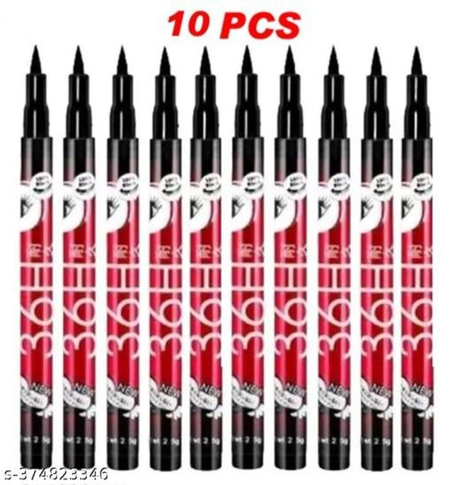 36H Waterproof Sketch Eyeliner (Black, Pack of 10)