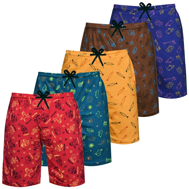 Cotton Shorts for Boys (Multicolor, 4-5 Years) (Pack of 5)